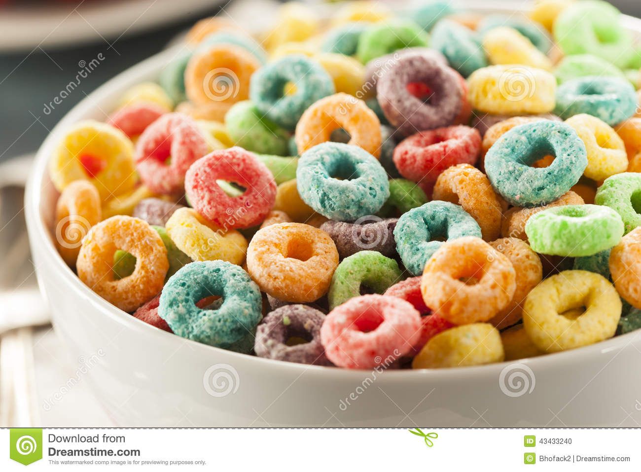 Coloful Fruit Cereal Loops Stock Photo   Image  43433240