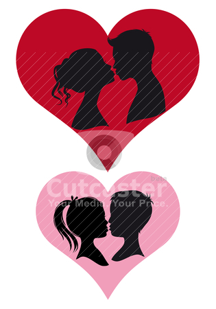 Couples Kissing Vector Stock Vector Clipart Adult And Children