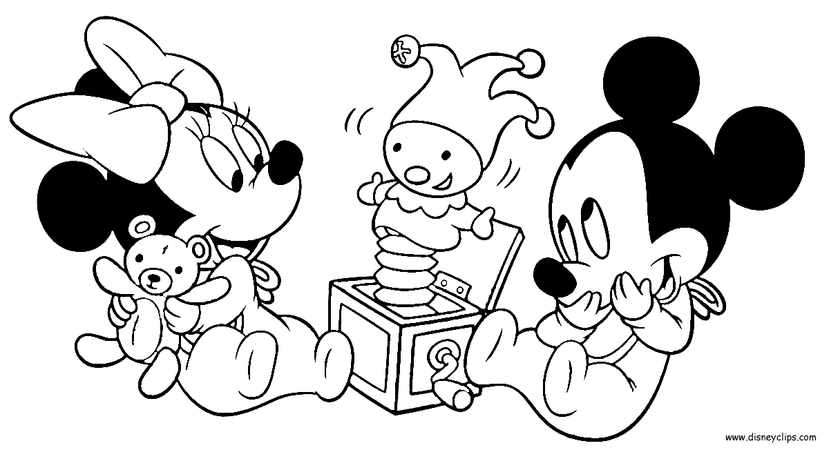 Disney Babies Coloring Pages   Mickey Minnie Goofy Pluto