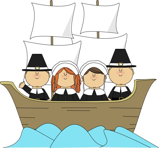 Free Children Thanksgiving Clip Art   Pilgrims On The Mayflower   Four    