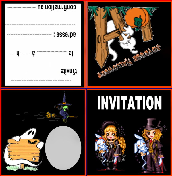 Halloween Invitation Carte Card Marque Place Enveloppe Happy Gif