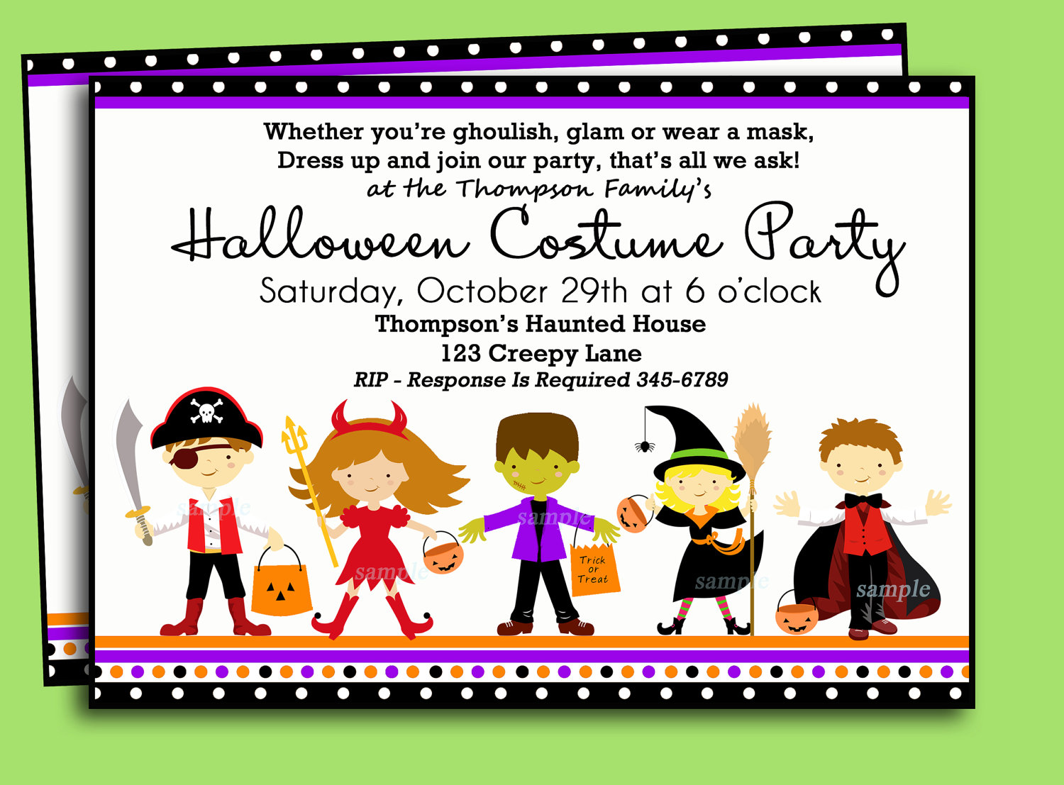Halloween Kids Costume Party Invitation By Thatpartychick On Etsy