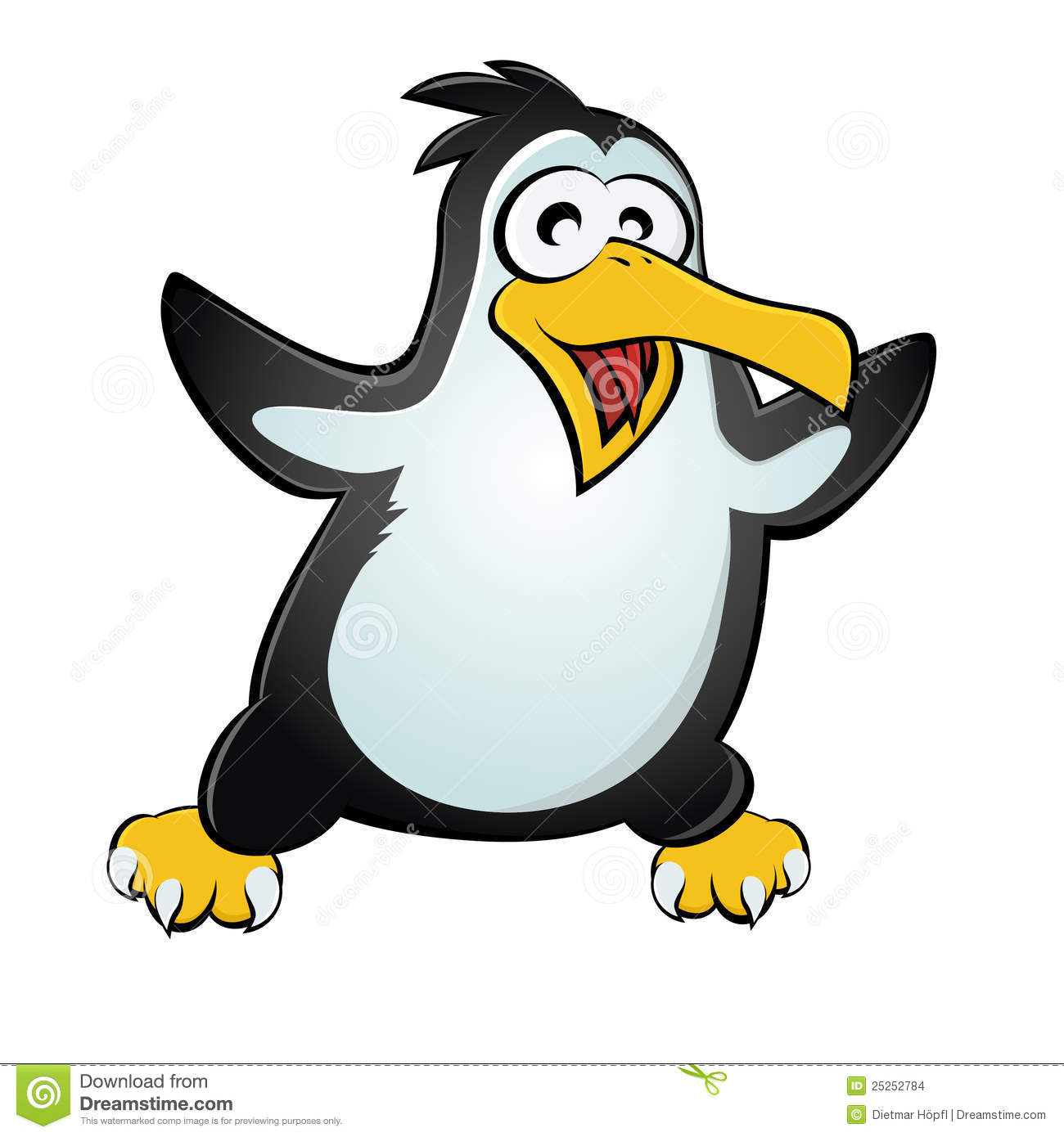 Illustration Of A Funny Cartoon Penguin  Silly Thank You Clip Art