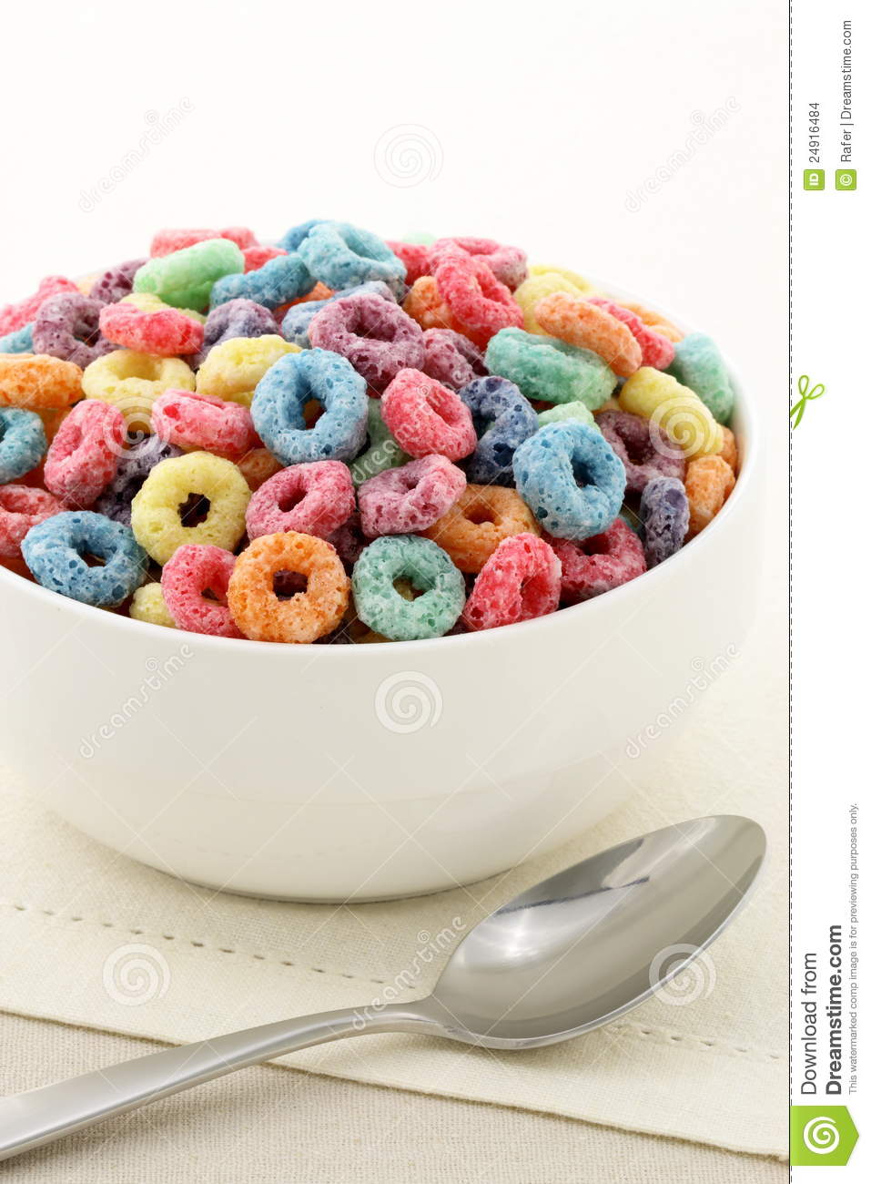 Kids Delicious Cereal Loops Or Fruit Cereal Stock Images   Image    