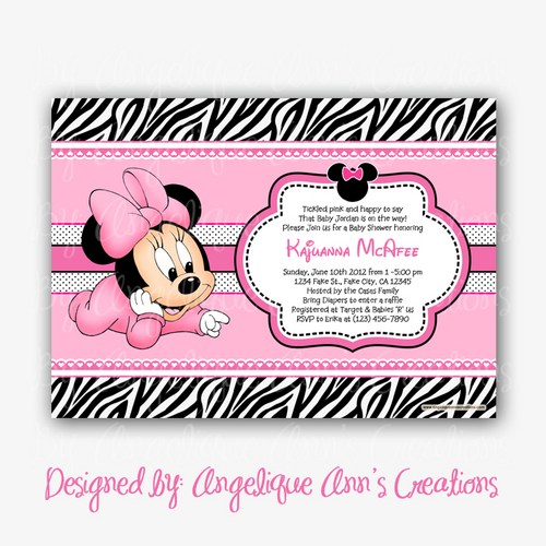 Minnie Mouse Baby Shower Invitations Template   Best Template