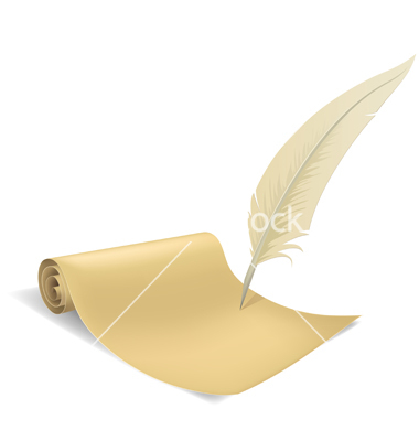 Old Paper Scroll And Feather Vector Art   Download List Vectors
