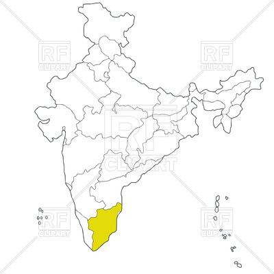Outline Of States Of India   Tamil Nadu 42769 Download Royalty Free    