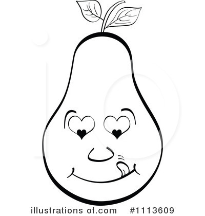 Pear Black And White Clipart Royalty Free  Rf  Pear Clipart