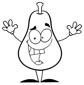 Pear Clipart Black And White A Black And White Pear With Its Arms Up