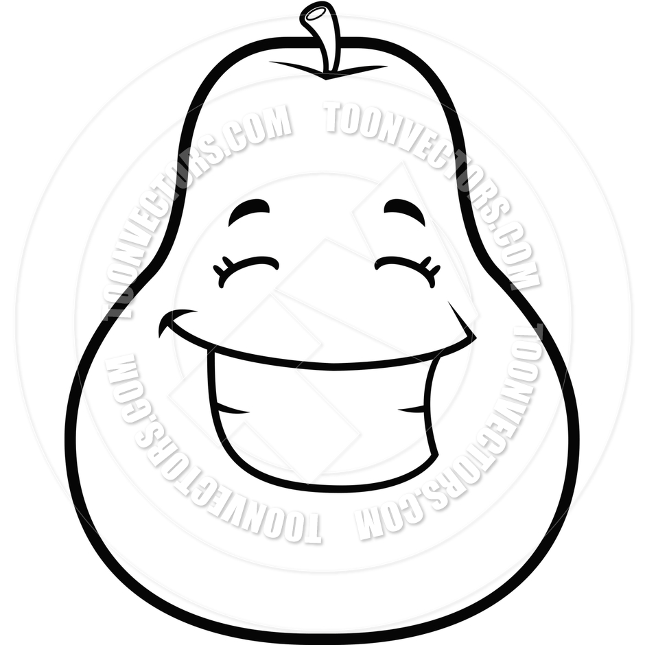 Pear Clipart Black And White Pear Clip Art Black And Whitepear Smiling    