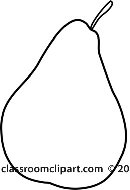 Pear Clipart Black And White Single Yellow Pear Fruit Outline Jpg