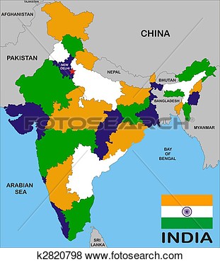 Stock Illustration Of India Map K2820798   Search Eps Clip Art