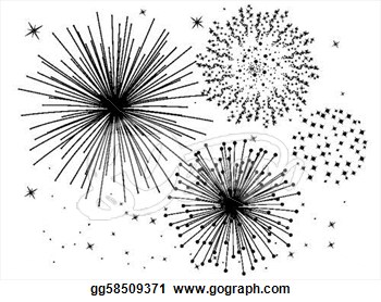 Black And White Fireworks Background   Vector Clipart Gg58509371