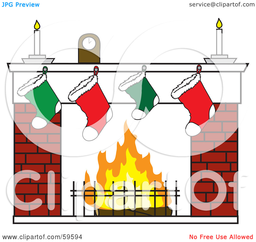 Brick Fireplace Clipart Royalty Free Rf Clipart Illustration Of A