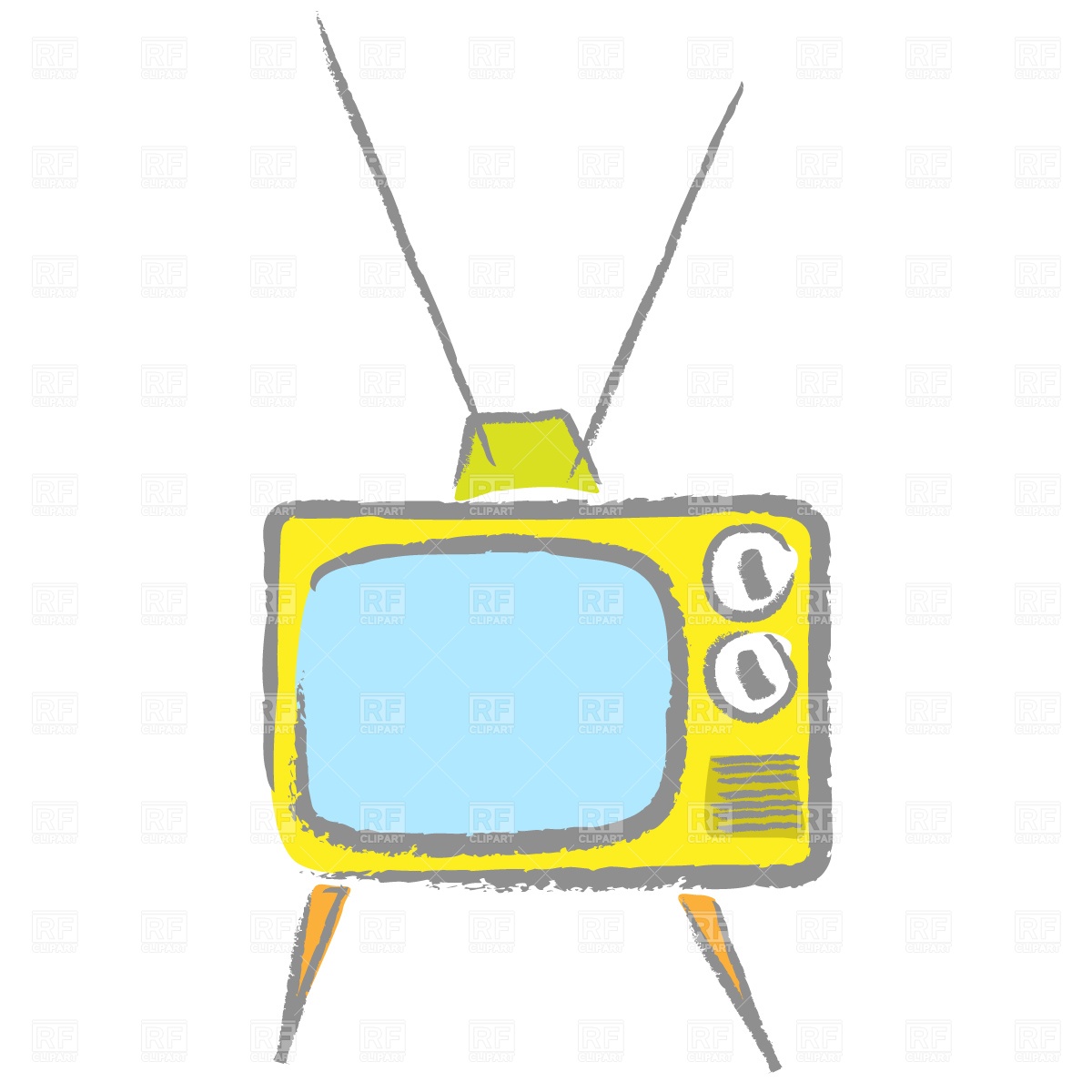 Cartoon Retro Tv Set With Antenna 812 Objects Download Royalty Free    