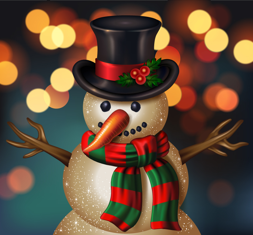Christmas Ball Snowman Fantasy Background Vector   Free Vector Graphic
