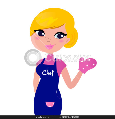     Clipart Cute Blond Chef Woman Isolated On White By Jana Guothova