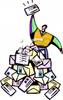 Clipart Image  A Mailman With A Pile Of Mail