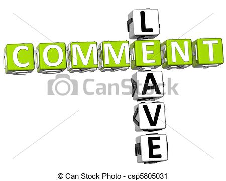 Clipart Of Leave Comment Crossword   3d Leave Comment Crossword On    