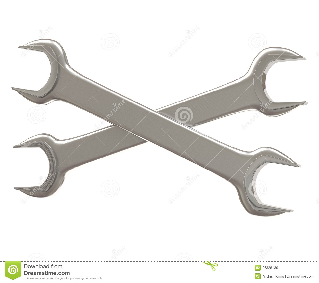 Crossed Wrenches 3d Stock Photo   Image  26328130