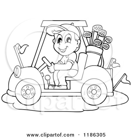 Driving A Golf Cart   Royalty Free Vector Clipart By Visekart  1186317