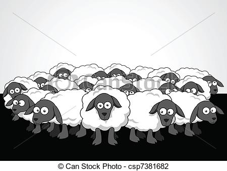 Flock Of Sheep Csp7381682   Search Clipart Illustration Drawings