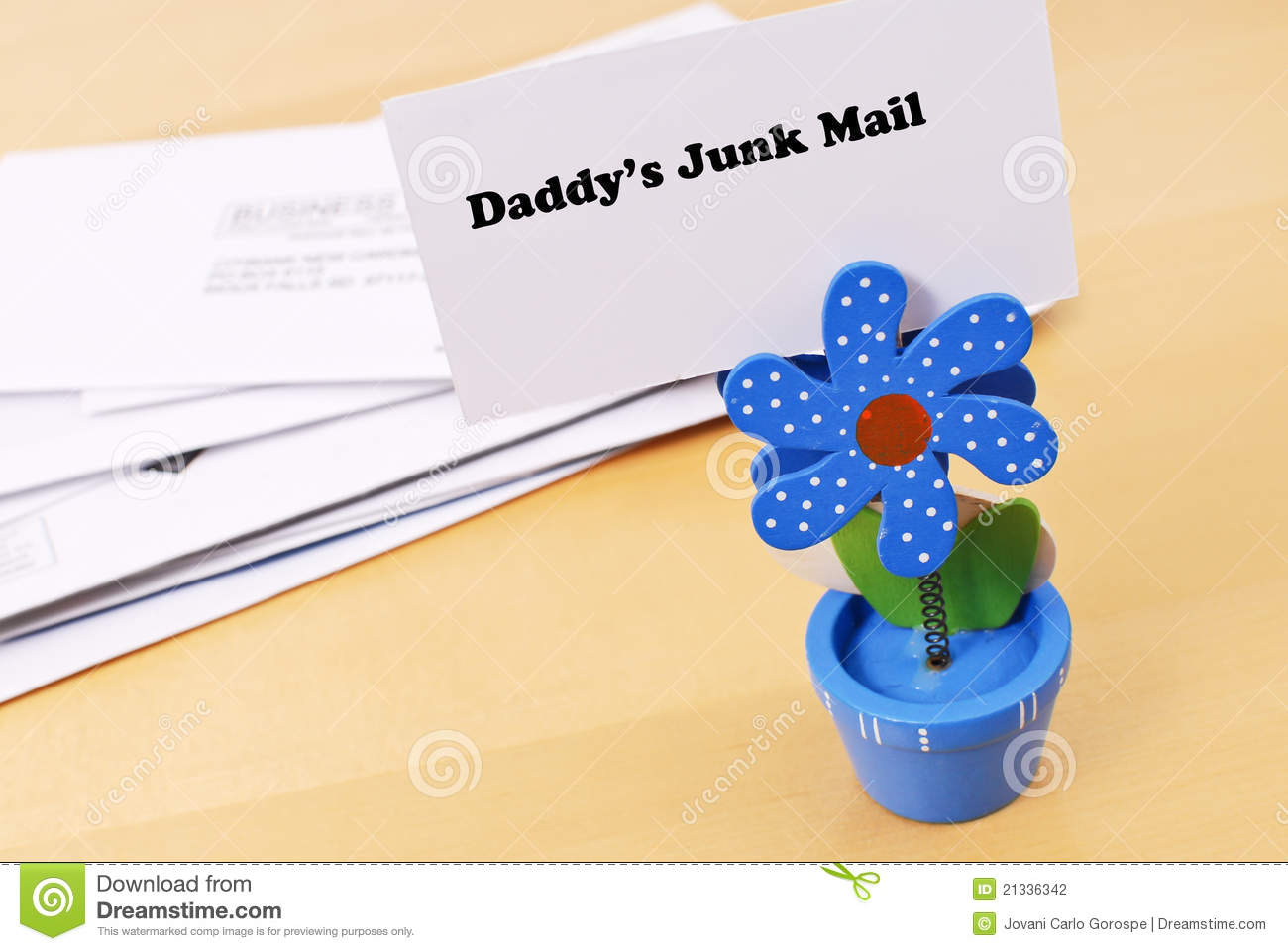 Flower Mail Holder Holding Up Sign For Daddy S Junk Male Pile 