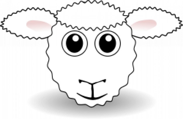 Funny Sheep Face White Cartoon Vector   Free Download