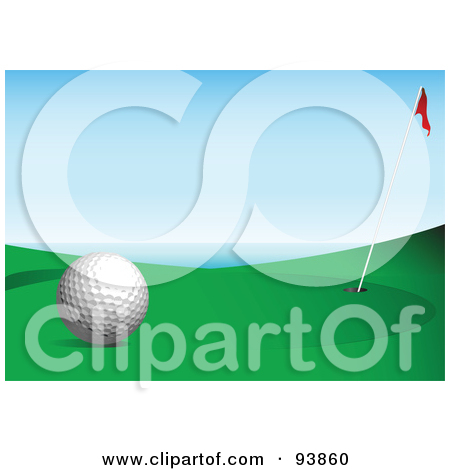Golf Course Hole Stock Vector Clipart Golf Course Hole With Bunkers