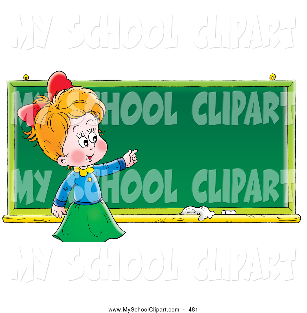Larger Preview  Clip Art Of A Cute Smart School Girl Standing In Front    