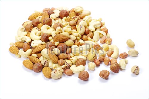 Mixed Nuts On White Background