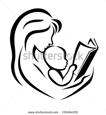 Mother And Child Reading The Book Vector Illustration   Stock Vector