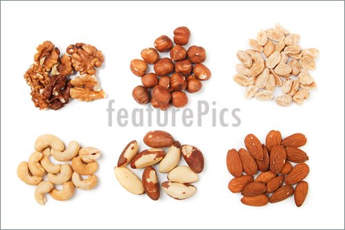 Nuts Isolated On White Photo  Stock Photo To Download At Featurepics