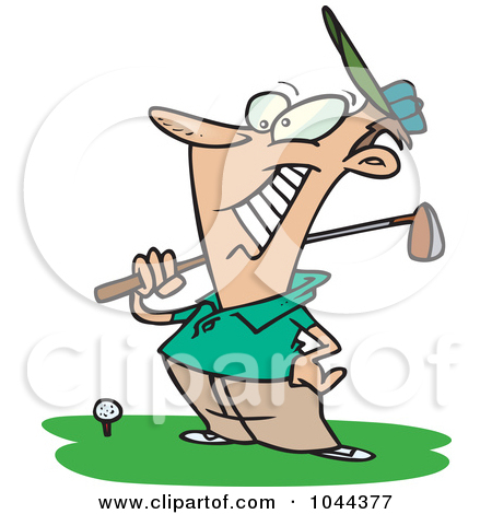 Of A Cartoon Man Grinning At The Golf Course By Ron Leishman  1044377