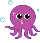 Pink Cartoon Octopus Isolated On White   Royalty Free Clip Art
