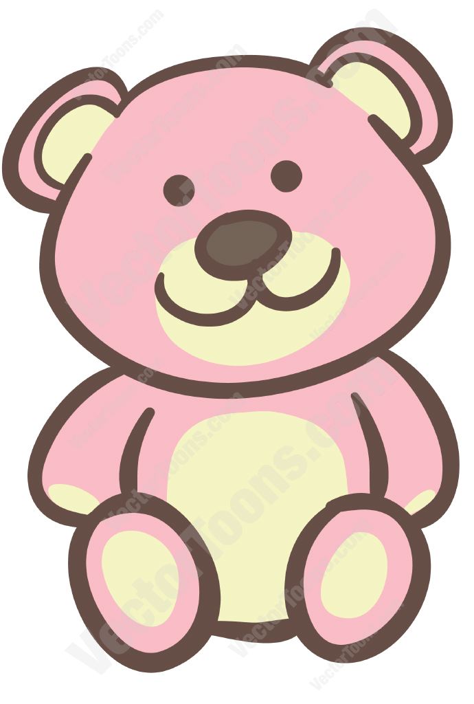 Pink Teddy Bear   Vector Graphics   Vectortoons Com