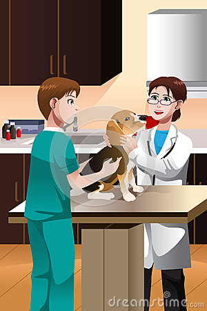 Veterinary Technician Clipart Veterinarian Examining Cute     
