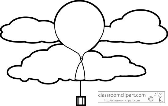 Weather   Weather Balloon Outline 226   Classroom Clipart