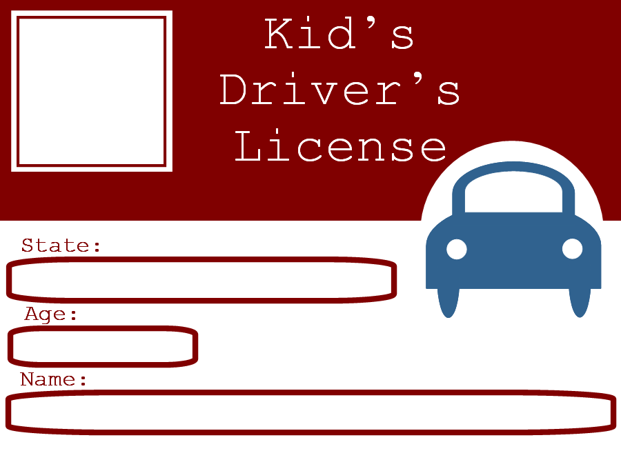 Who Want To Be Licensed Drivers Printable Driver S License For Kids