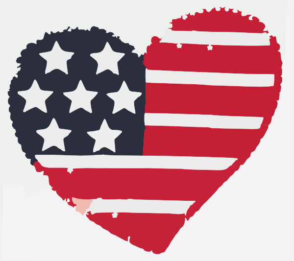 American Flag Heart Clip Art