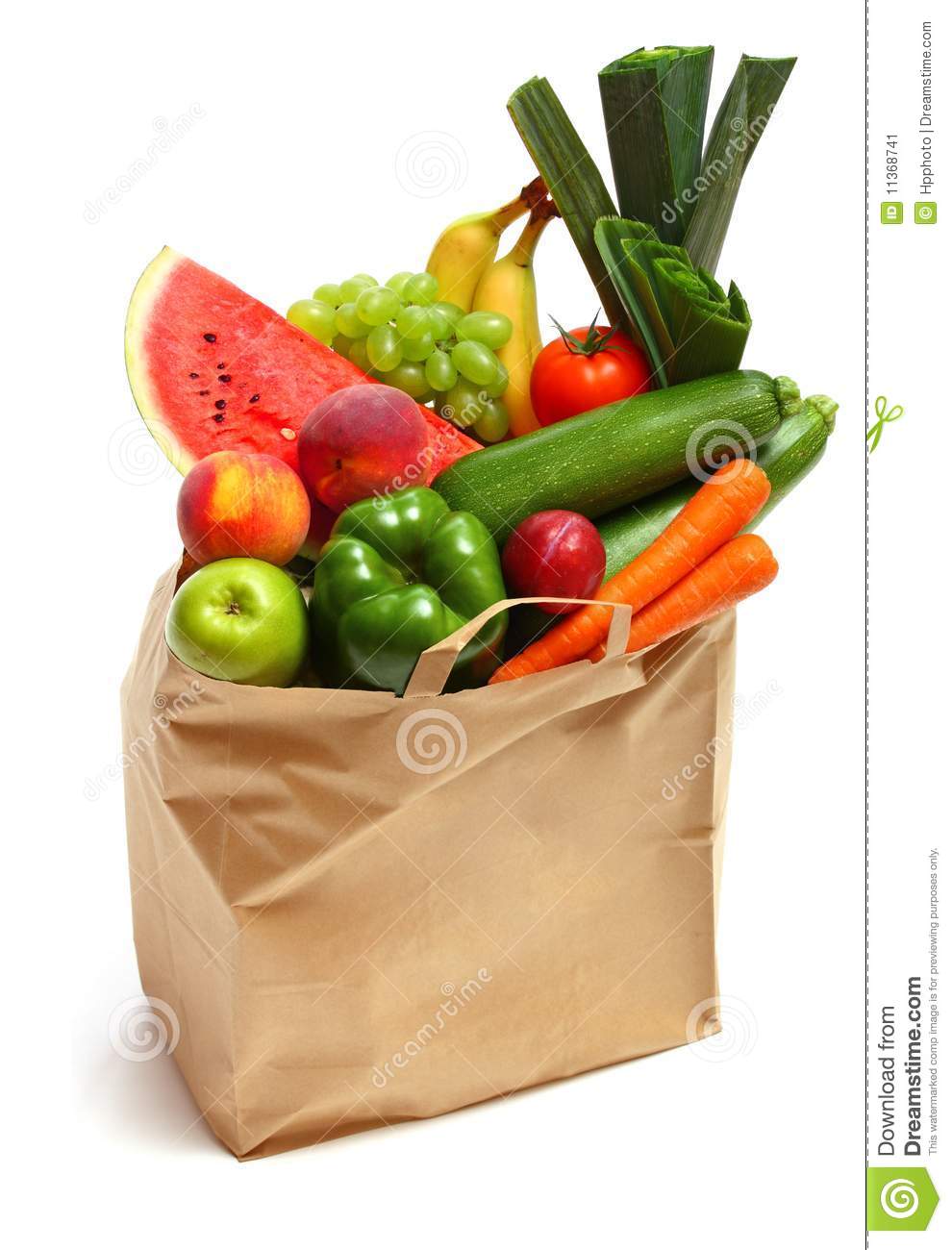 Bag Full Of Healthy Fruits And Vegetables Stock Image   Image    