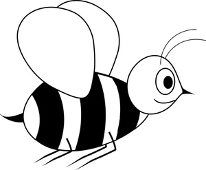 Bee Clipart Image   Black And White Cartoon Bee Coloring Page