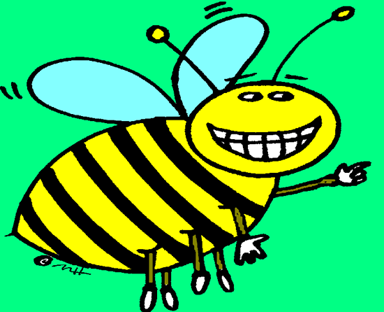 Big Happy Bee  In Color    Clip Art Gallery