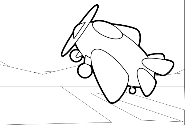 Cartoon Plane Outline Clip Art At Clker Com   Vector Clip Art Online