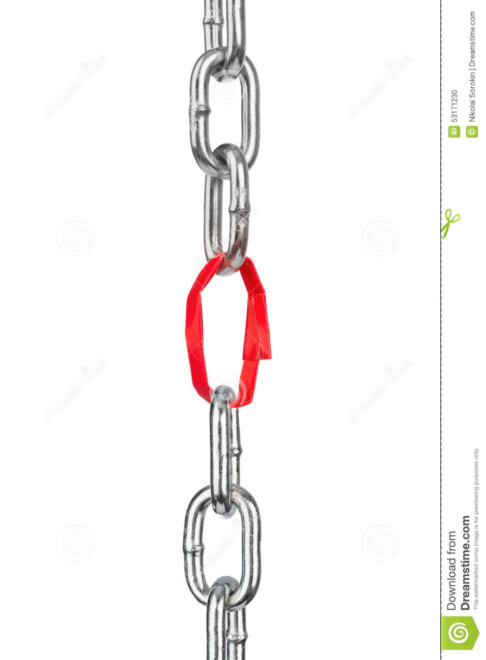 Chain With Paper Link Stock Photo   Image  53171230