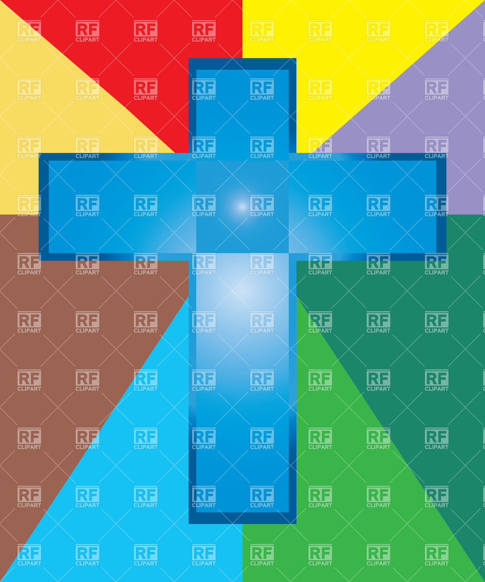 Cross On Colorful Background Download Royalty Free Vector Clipart