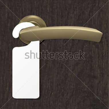 Do Not Disturb Sign With Copper Door Handle With Gradient Mesh Vector