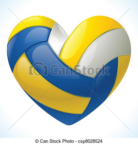 Eps Vector Of I Love Volleyball   Volleyball In The Shape Of Heart