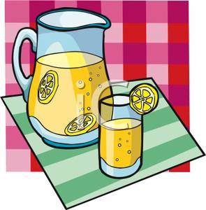 Glass And Pitcher Of Lemonade Clipart Image