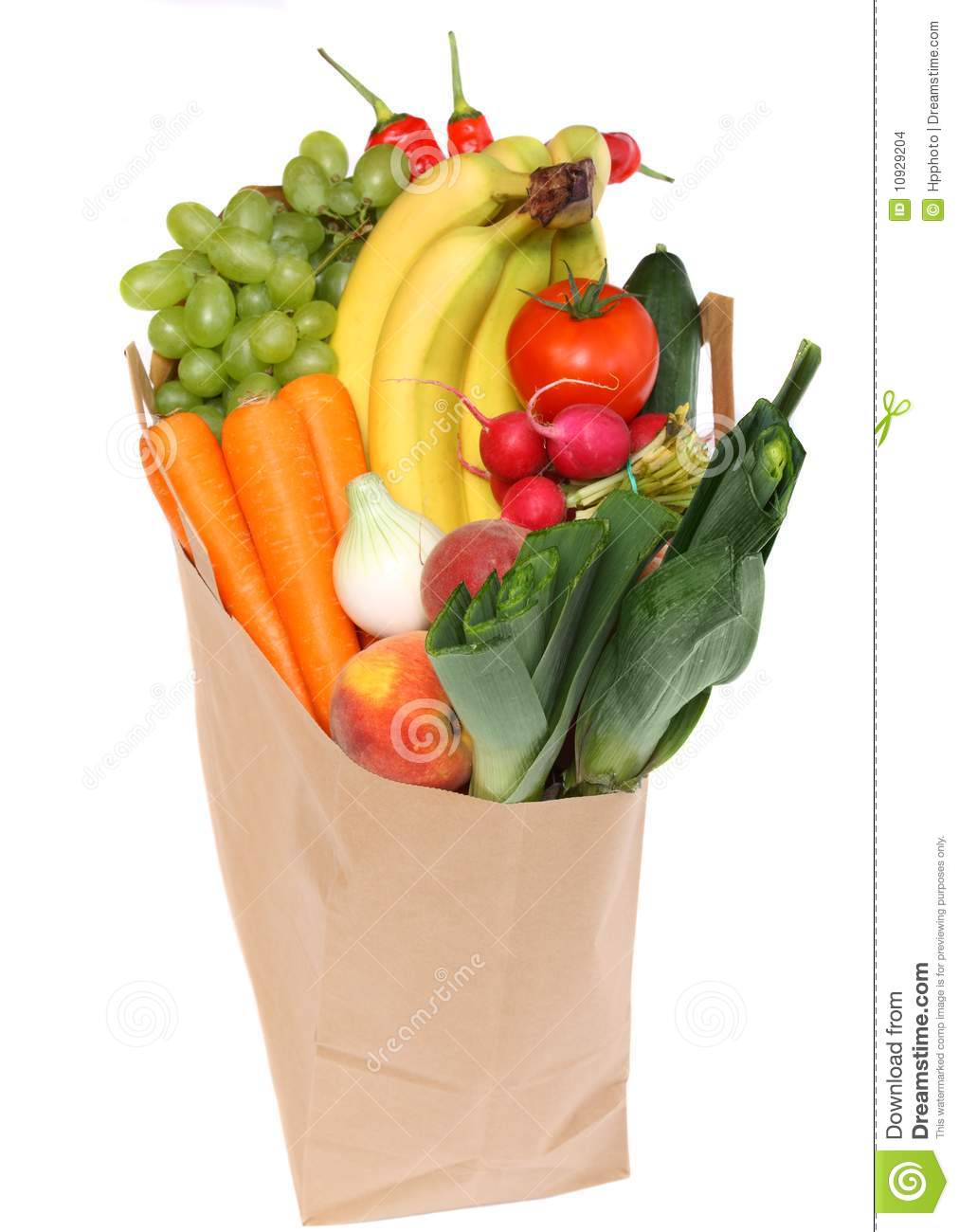 Grocery Bag Full Of Healthy Fruits Stock Images   Image  10929204